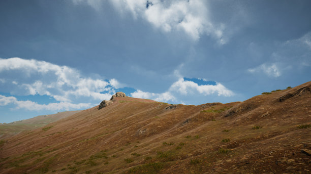 景观阐明可持续发展目标，保护生态系统。绿色岛屿的自然环境，没有树木的3D渲染图片下载