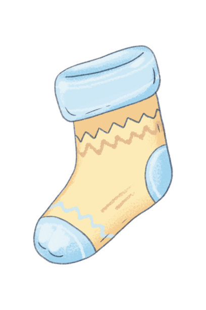 圣诞和新年礼物的袜子插图图片下载