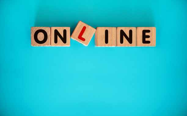 在线字母与玩具块蓝色背景图片下载