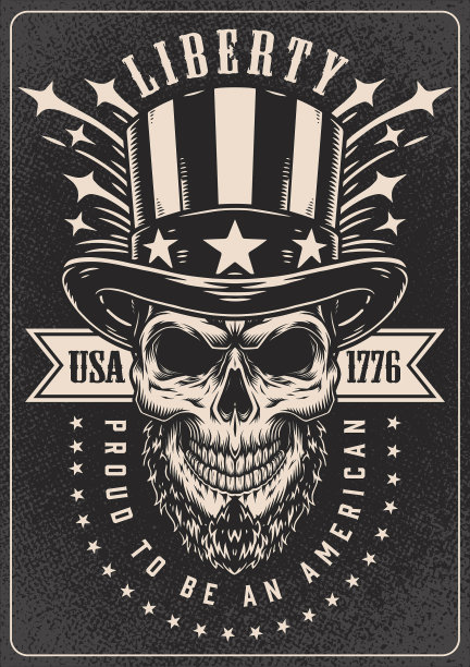 美国独立日单色传单图片下载