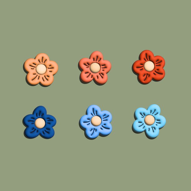 3D彩色花朵图片下载