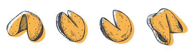 手绘的中国幸运饼干图片下载