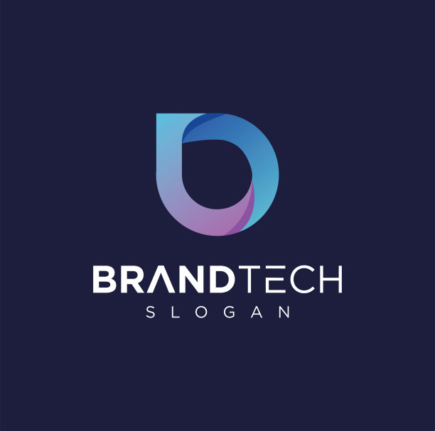 现代字母B技术符号设计技术数字模板插图图片下载