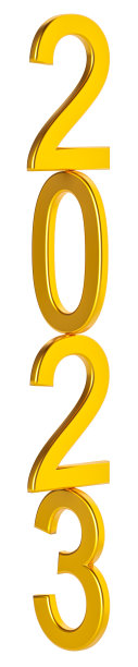 新年假期概念。黄金编号2023图片下载
