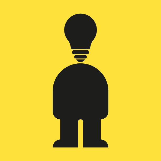 人体灯泡标志设计概念与人体图片下载