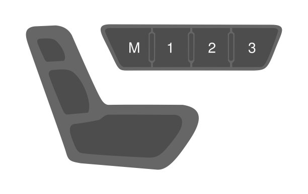 带有记忆系统的电动座椅按钮，矢量插图图片下载