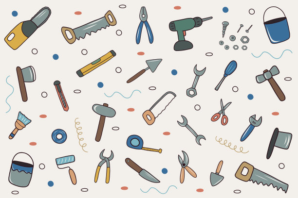 手绘涂鸦工具集图片下载