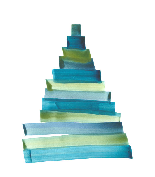 水彩树。夏季植物枝。美丽的植物插图。草图图片下载