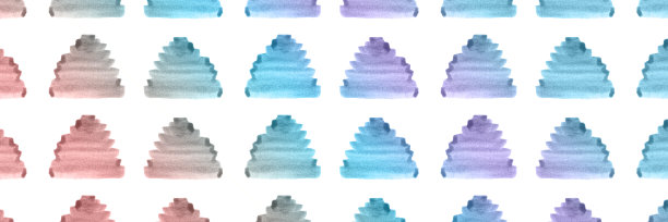 渐变水彩树图案。夏季植物背景。美丽的插图图片下载
