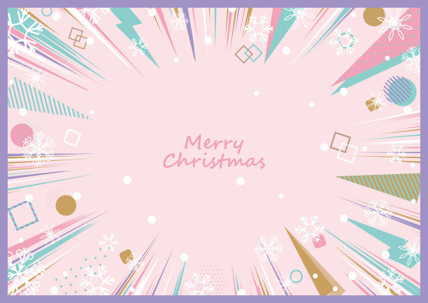 几何图案圣诞背景插画图片下载