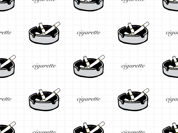 白色背景上的香烟无缝图案图片下载