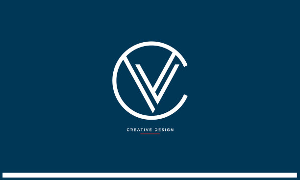 字母VC, CV首字母奢侈品标志图标图片下载