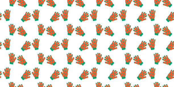 无缝模式与对温暖针织波点手套。冬季，圣诞节或新年设计剪贴簿或包装纸图片下载