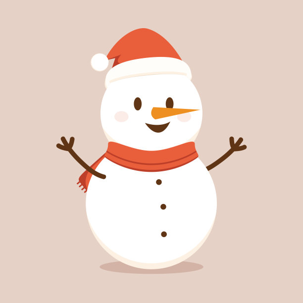雪人卡通向量。雪人穿冬天的主题。关于冬季和圣诞节的内容，横幅，贴纸标签和贺卡的图形资源。图片下载