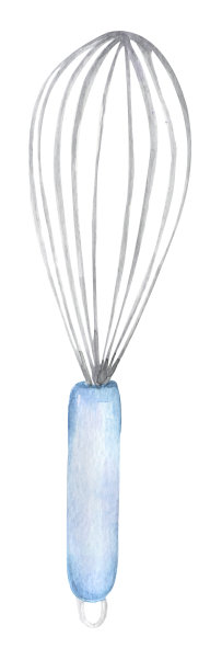 水彩蓝色混合夹艺术，鞭打插图，手绘面包师器具，厨房剪贴画，烘焙标志设计图片下载