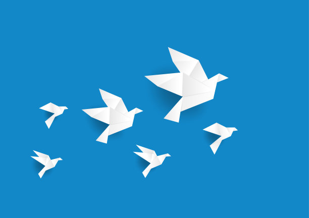 布里德纸矢量。折纸鸟矢量。图片下载