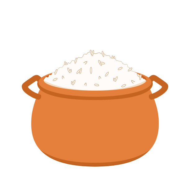 在土锅里煮米饭。土锅矢量。图片下载