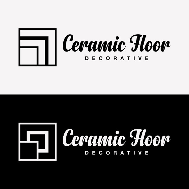 集方形风格优雅奢华的陶瓷装饰室内材料品牌身份设计矢量图片下载