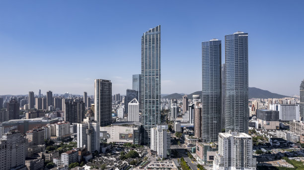 无锡市建筑景观天空航拍图片下载