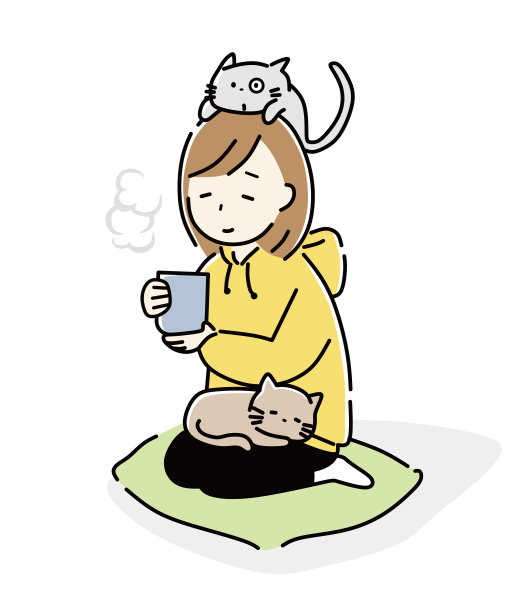 一个放松的女人的插图。图片下载