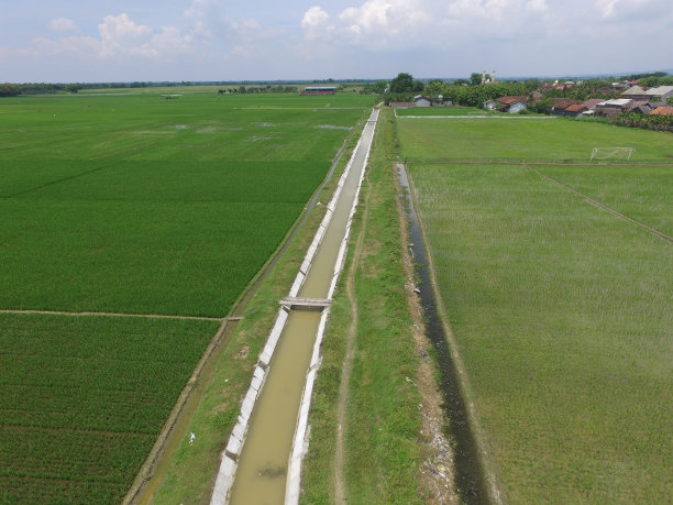 定居点附近的灌溉渠图片下载