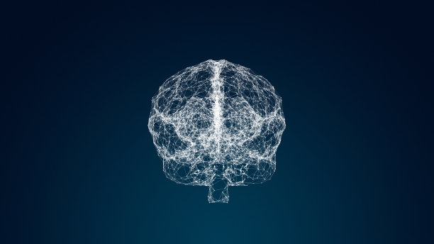 神经丛的线和点组成了人类的大脑图片下载