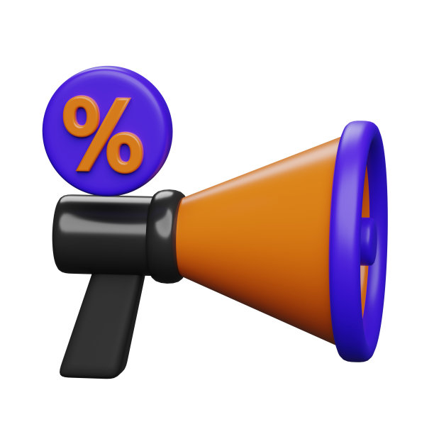 扩音器与折扣销售标志3d渲染插图图片下载