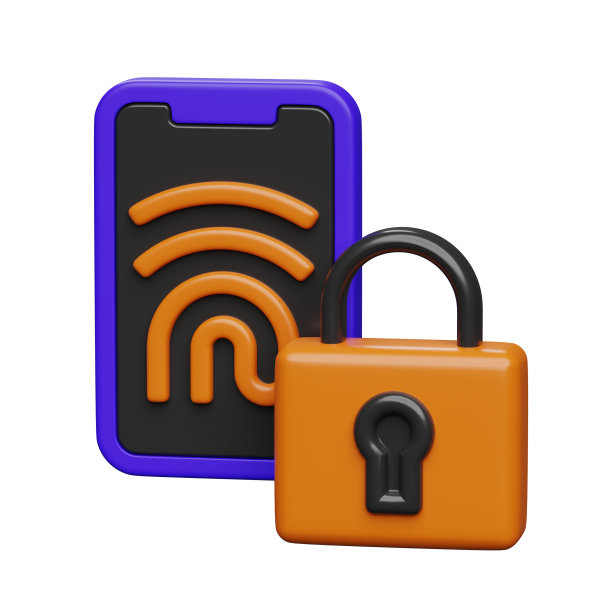 3d挂锁和指纹锁3d渲染插图图片下载