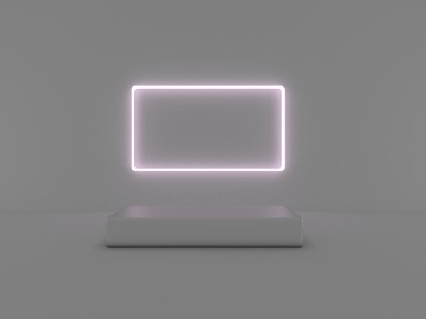 站用霓虹灯3d渲染图片下载