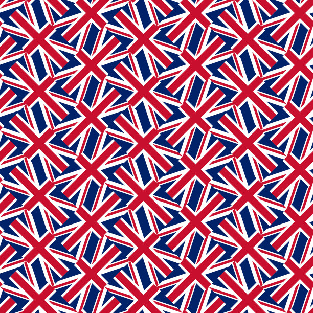 无缝图案的英国国旗。矢量图图片下载