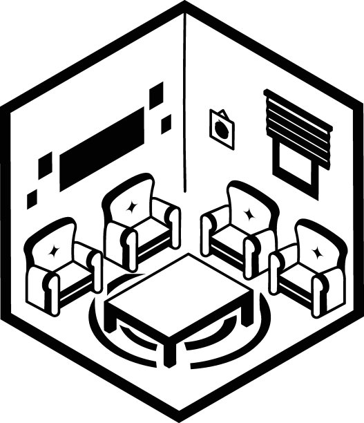 普通的坐姿矢量等距图标设计，紧凑的生活空间符号，室内装饰标识，低聚家庭办公空间库存插图，放松和社交公寓区域概念图片下载