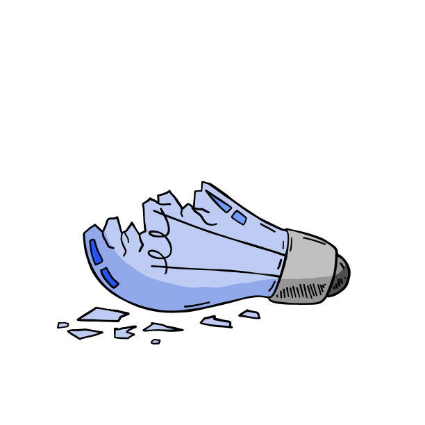 灯泡坏了。灯泡破裂。速写玻璃碎片。图片下载