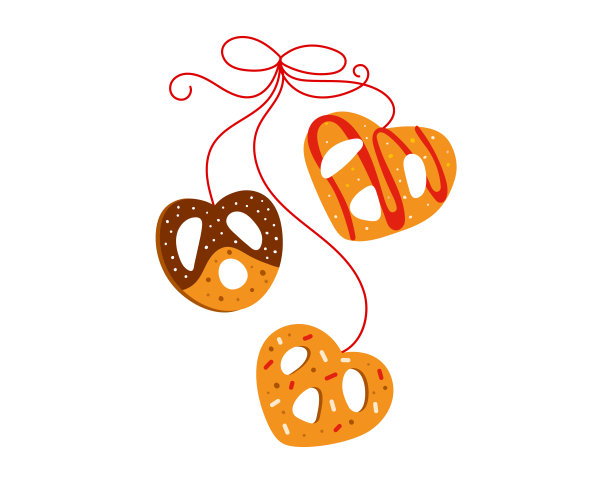 圣诞或生日庆典姜饼蛋糕和甜美的传统设计卡通风格矢量插画，图标孤立在白色。图片下载