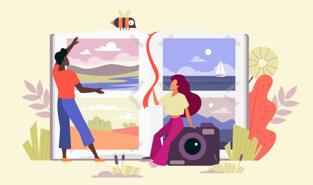 记忆相册，小人物回忆夏日旅行的短途旅行和经历图片下载