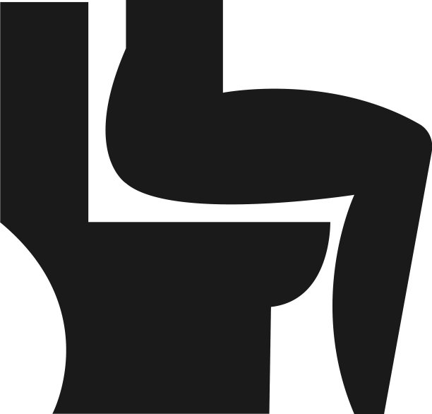 人坐在马桶上图标黑色腹泻符号图片下载
