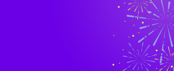 摘要展示了一组爆炸的烟花明亮的光，充满活力的彩色和下降的火焰闪烁在紫色的背景上，为新年快乐的节日和传统的庆祝概念图片下载