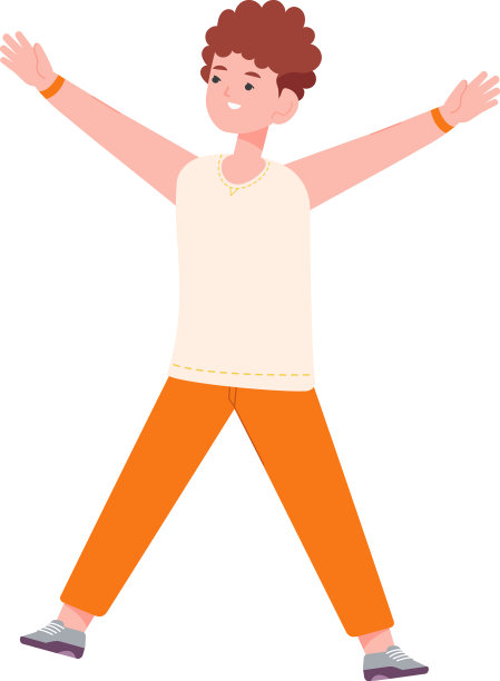 快乐的男孩跳跃快乐活泼的孩子性格图片下载