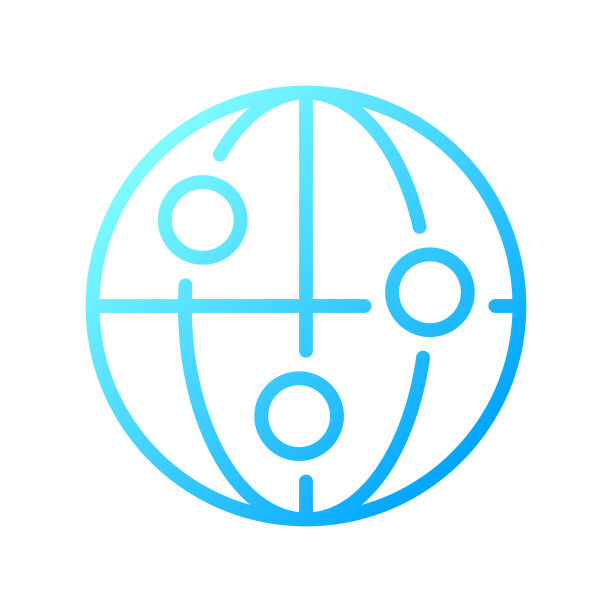 全局连接像素完美梯度线性矢量图标图片下载