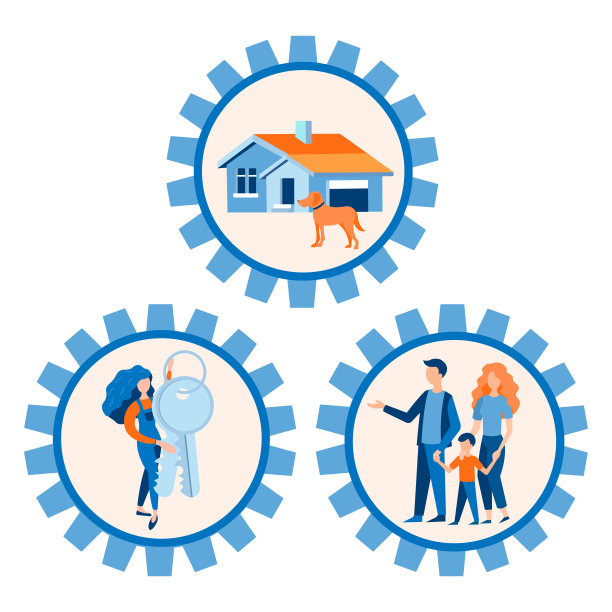 房地产买卖和出租，房地产经纪人把自己房子的钥匙交给家庭图片下载