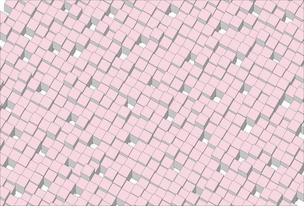 三维立方体或平行六面体粉色向量图片下载