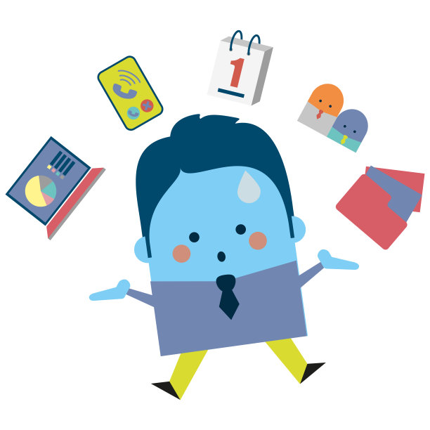 插图的压力商人与时间表杂耍-业务和工作设计图片下载