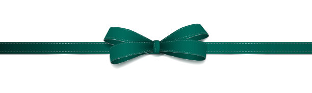 绿色冷杉弓在白色背景-圣诞彩带礼物设计图片下载