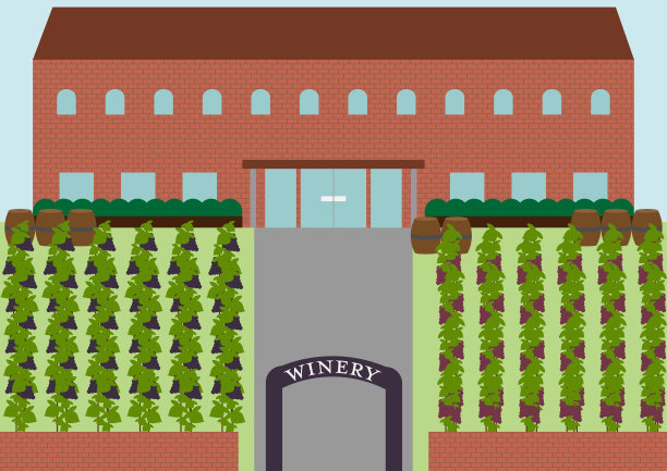 带葡萄园的酒庄建筑图片下载