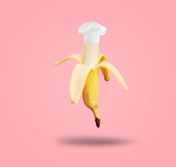 香蕉厨师。现代食物概念图片下载