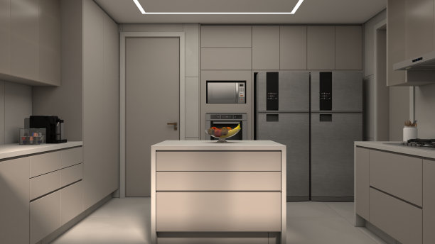 现代厨房岛图片下载