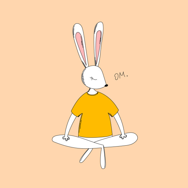 兔子在莲花的位置。2023年的象征。图片下载