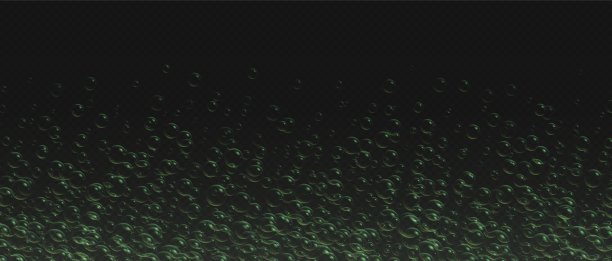 逼真的肥皂泡沫与绿色的反射，彩虹洗发水泡沫图片下载