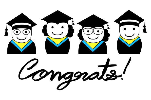 商人由矢量大学毕业。教育学术漫画祝贺概念设计。图片下载