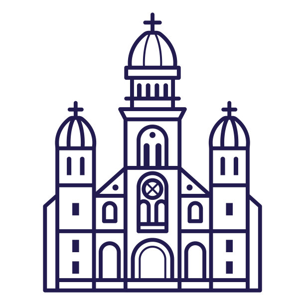 基督教大教堂或教区教堂图标图片下载