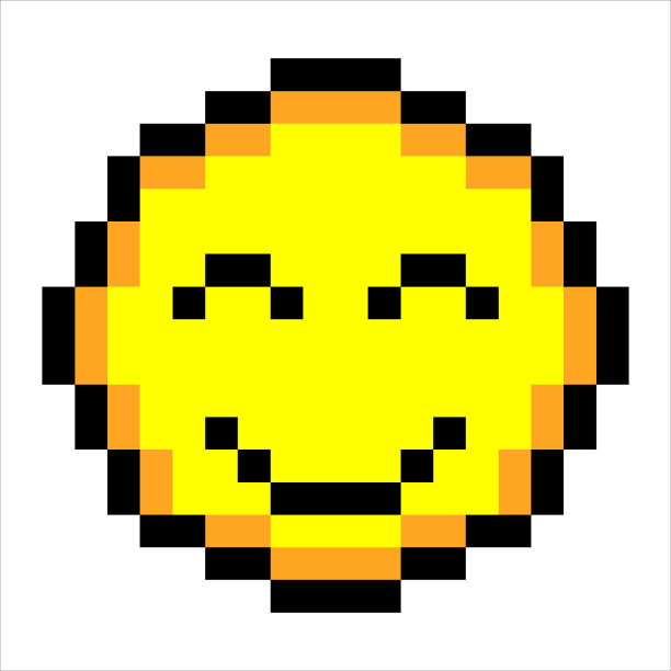 像素艺术中的表情符号或表情符号。图片下载